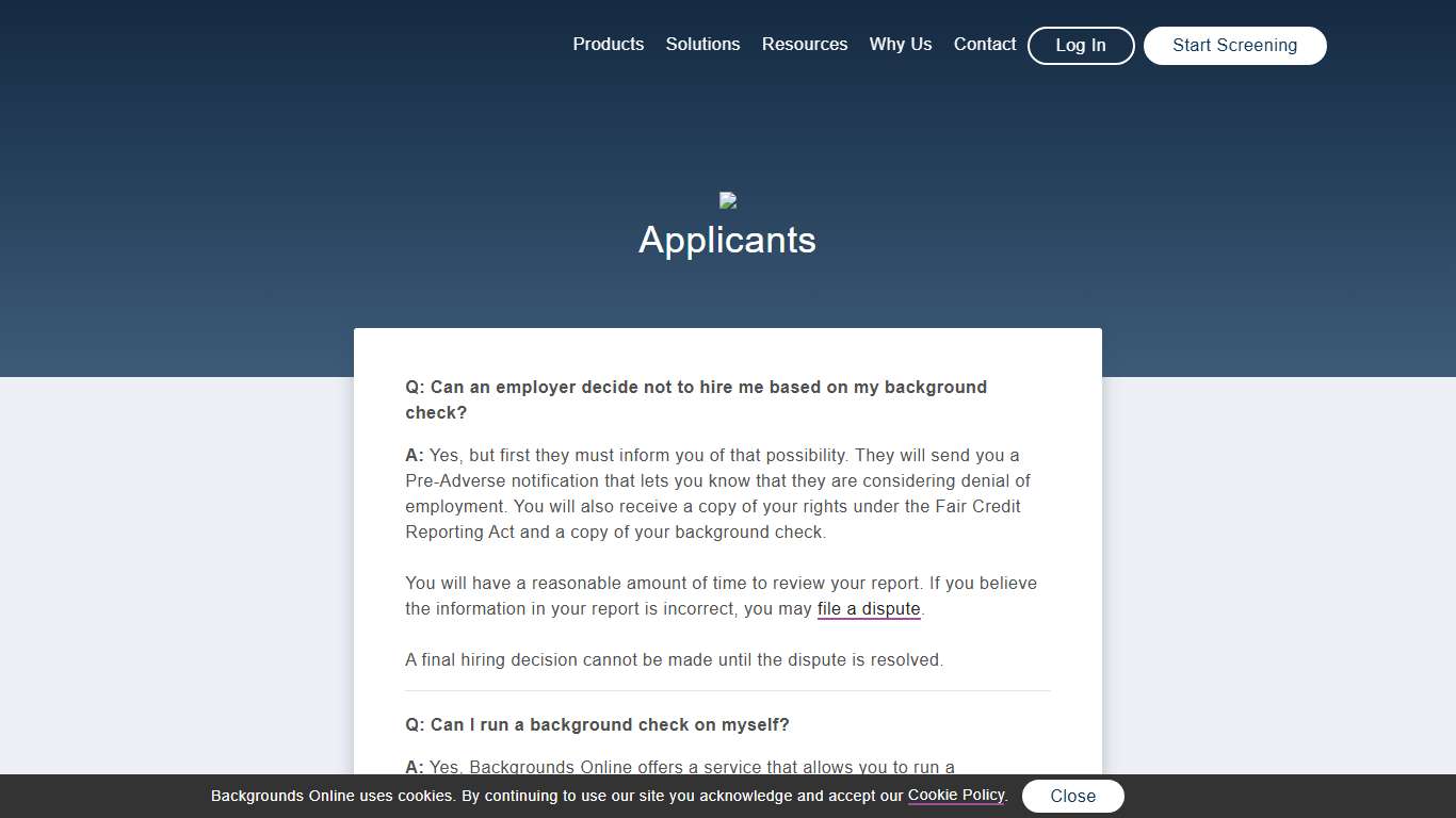 Applicants - Backgrounds Online